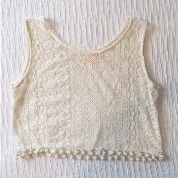 Nude Lace Crop Top - Picture 3 of 6